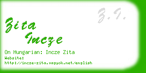 zita incze business card